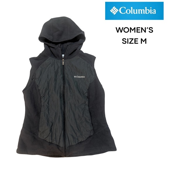 Columbia Jackets & Blazers - NWOT Columbia Thermal Coil Hooded Vest Women’s Medium Black Omni-Heat Full Zip